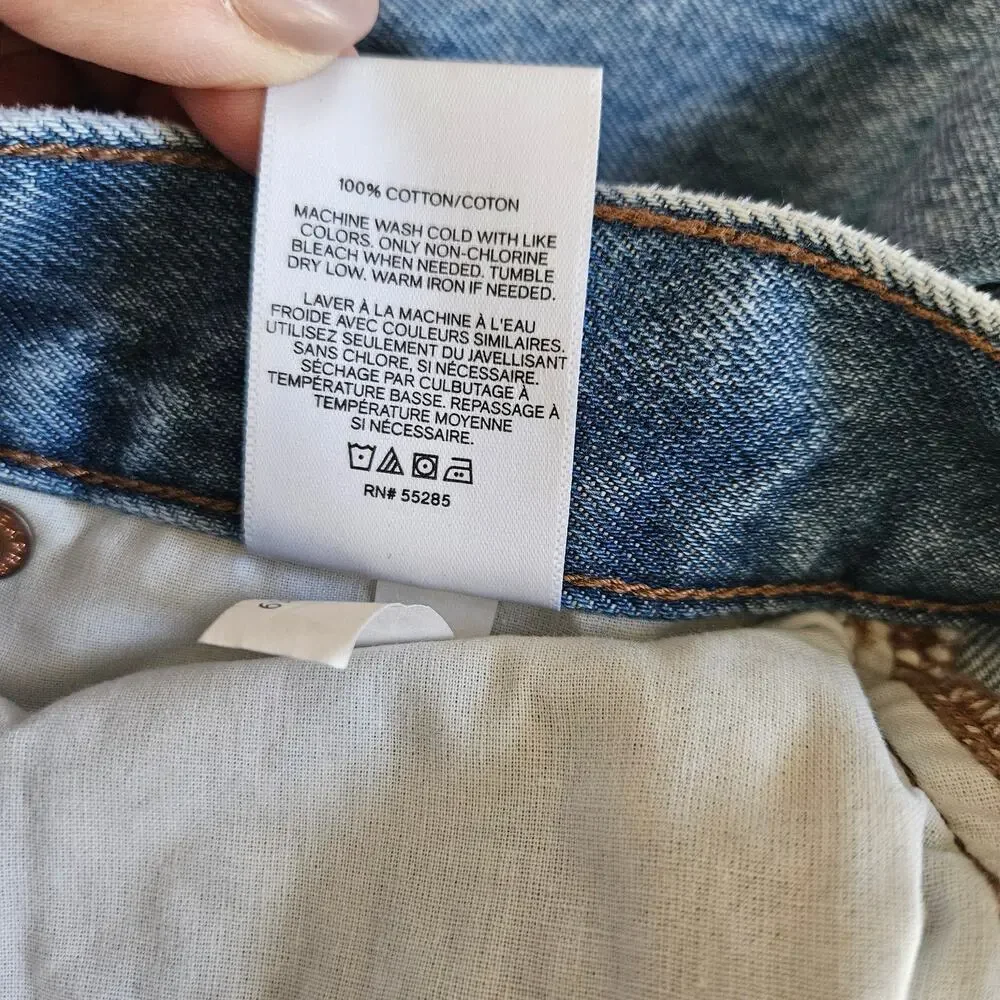 Express Super High Rise Mom Jeans‎ Women's 2 Raw Hem Straigh Leg